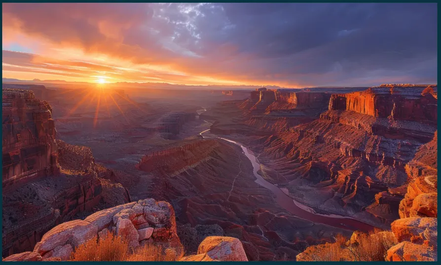 Expansive Grand Canyon scenery at golden hour