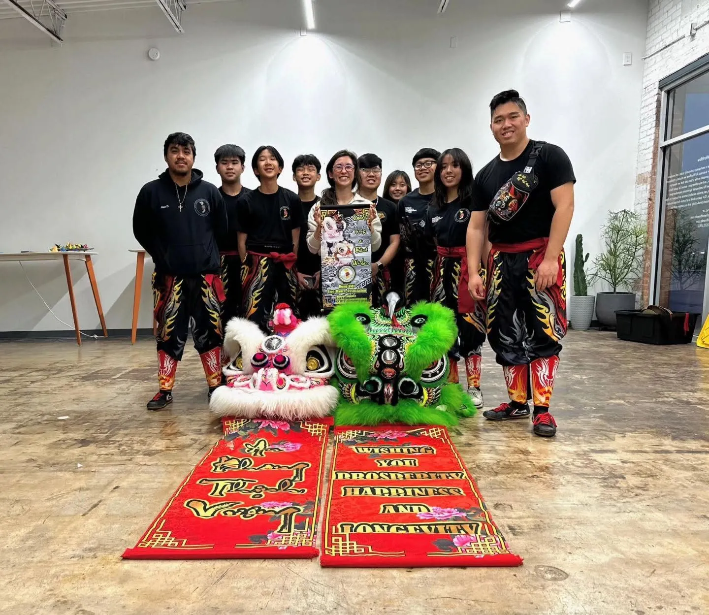 Hung Viet lion dancers gathered for a performance